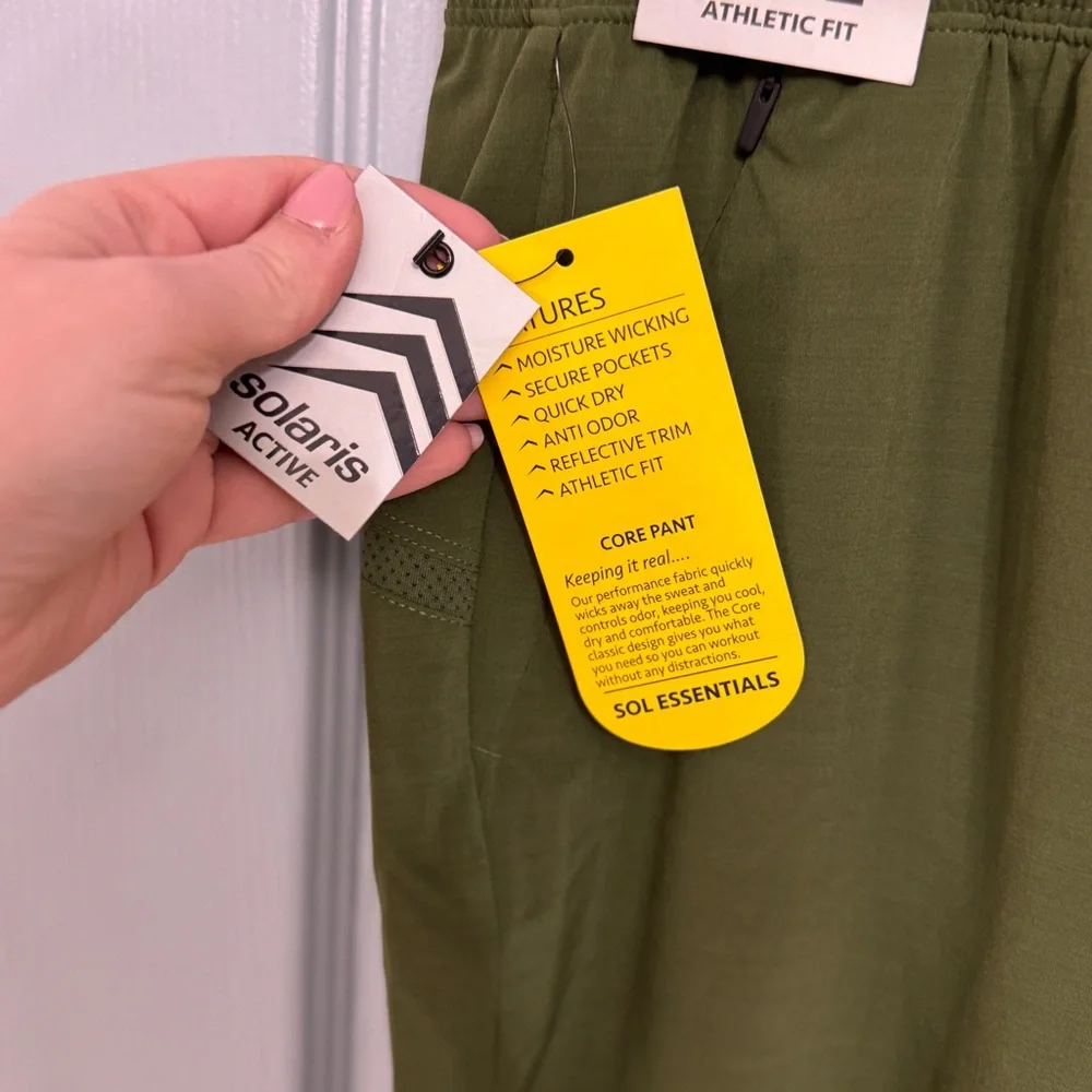 Solaris Active Men’s Green Core Pant Athletic Fit XXL NWT Quick Dry Joggers